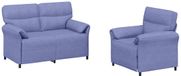 vidaXL Canapé 2 places Jean Bleu Tissu