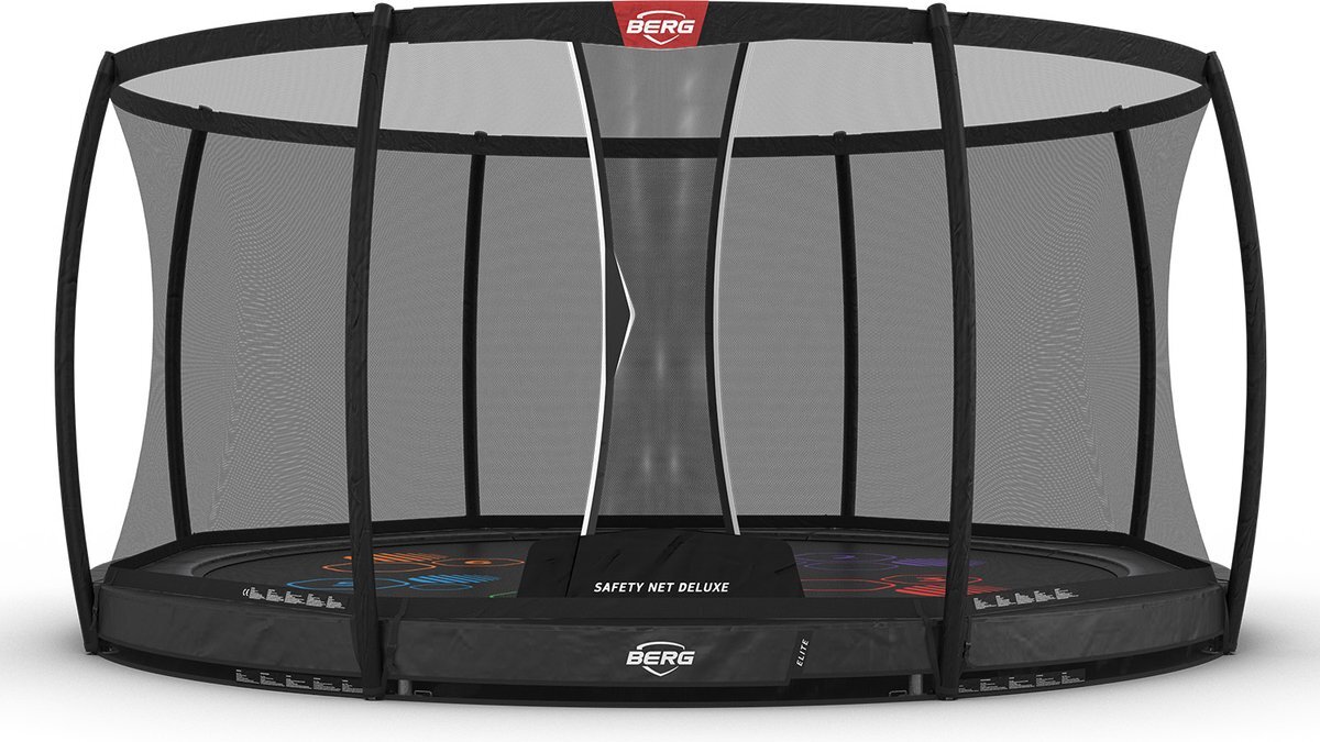 Berg InGround Elite Levels Trampoline - Rond - Grijs - 430 cm - incl. veiligheidsnet deluxe