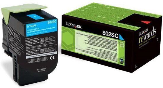 Lexmark 802SC Toner Cartridge - Cyan - 2000 Pages - Compatible with Lexmark Printers