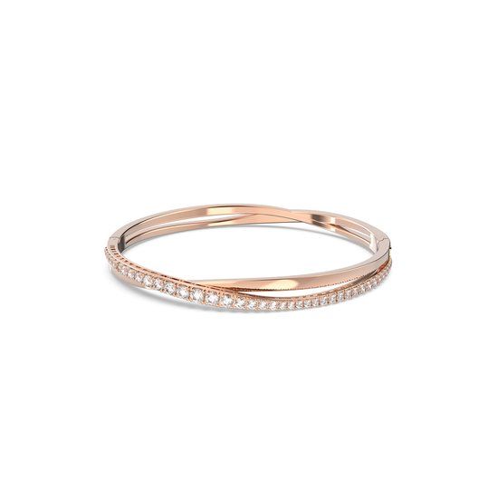 Swarovski Twist Bangle - Rose Gold - White Zirconia
