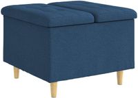 vidaXL - Ottoman - Blauw - Stof - 60 x 60 x 45 cm