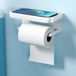 Merkloos Toiletpapierhouder zonder boren - Aluminium rolhouder met ruime planken - Zelfklevende toiletpapierhouder voor badkamer keuken - Wit