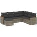 vidaXL 7-delige Loungeset met Kussens, Poly Rattan, Grijs
