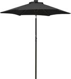 vidaXL Parasol met LED-verlichting 200x211 cm aluminium zwart