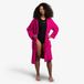 DECATHLON Badjas voor dames roze katoen absorberend met capuchon en zakken