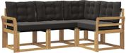 vidaXL Hoek loungeset 4 zitplaatsen Acacia hout Wit en zwart