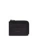Piquadro Porte-monnaie zippé avec porte-documents en cuir pour hommes, Noir et argent, Décontracté