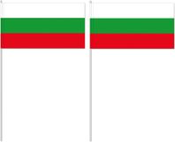 Merkloos Bulgarije zwaaivlaggetjes - 10x - 12 x 24 cm - papier vlag - met stokje 40 cm