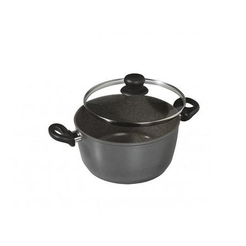 Stoneline Pan met glazen deksel - 16 cm - 1.5 liter - Antraciet