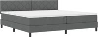vidaXL Boxspring bed met matras Donkergrijs 200 x 200 cm Stof