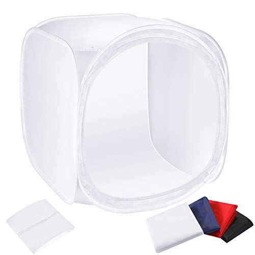 Neewer 60 x 60 cm fotostudio opnametent lichtkubus diffusies soft-boxset met 4 achtergronden