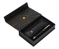 Belius Soiree Rollerball Pen, Black/Gold, Blue Ink, Gift Box
