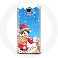 Maniacase Hoesje voor Samsung Galaxy A8 2018 Anime One Piece Luffy Eerste Kerstdag 2023