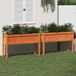 Jardin exclusif Jardinières sur pieds, 2 pièces, brun lavé, pin massif