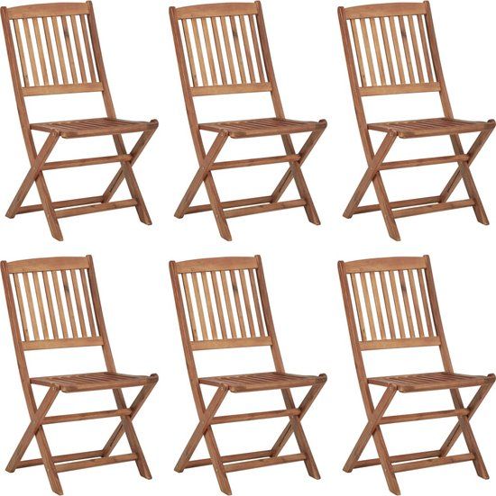 vidaXL Tuinstoelen 6 st inklapbaar met kussens massief acaciahout