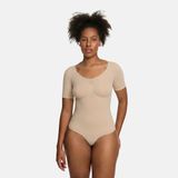 cfab - T-shirt bodysuit met corrigerende werking en koordjes - Beige - XS