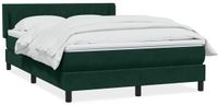 vidaXL Boxspring met matras fluweel donkergroen 160x220 cm