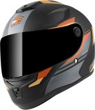 FC-Moto FF114B Zeron Integraalhelm Zwarte Mat/oranje Maat S