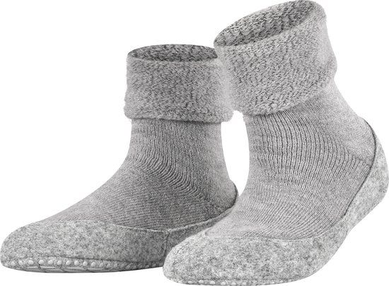 FALKE Cosyshoe antislip noppen merinowol huissokken dames grijs 39-40