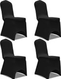 vidaXL Stretch Stoelhoes 4 stuks Zwart