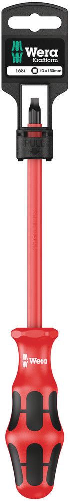 Wera 168 i SB VDE geïsoleerde Schroevendraaier voor Binnenvierkant, # 3 x 150 mm