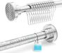 Wan GmbH Barre de rideau de douche 2.0 sans perçage - 125-230 cm - Anneaux inclus - Barre télescopique à pince