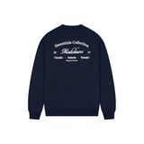 Malelions oversized sweater met backprint - donkerblauw