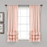 Lush Decor Allison Ruche Raamgordijn Paneel Paar, 114,3 cm L x 101,6 cm B, Blush
