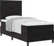 vidaXL Boxspring bed met hoofdeinde Zwart 90 x 190 cm Fluweel
