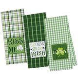 DII 100% katoen, machinewasbaar, dagelijkse keuken basic, oversized, geborduurde vaatdoek, 18x28, set van 3 - St Patrick's Day