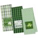 DII 100% katoen, machinewasbaar, dagelijkse keuken basic, oversized, geborduurde vaatdoek, 18x28, set van 3 - St Patrick's Day