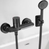 Merkloos PromoHome Badkraan Waterval Zwart met Handdouche