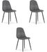 ASTI Velvet Design Stoelen – Set van 3 – Gris foncé Velours – Pieds en métal – Moderne et ergonomique – Max. 120 kg