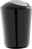Poubelle avec couvercle pivotant - plastique noir - 5 litres