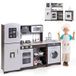 Coast Ensemble de cuisine d'angle pour Enfants – Brun foncé – 121 x 29 x 83 cm – Cuisine de jeu en bois avec lumière et son