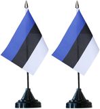 Shoppartners Bv Drapeau Estonie petits drapeaux de table - 4 pièces - 10 x 15 cm
