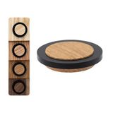 EVI Herrajes Eikenhouten Deurstopper met Zwarte Rubber Ø47x16mm Zelfklevend Mod.20345X12