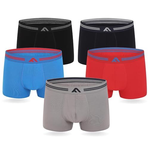 FM London Men's Boxer Shorts (5-Pack) - Super Soft Bamboo - Light Assorted - S