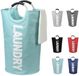 DOKEHOM 125L Grand panier à linge pliable (7 couleurs), sac à linge pliable, sac à vêtements (bleu clair, XL)