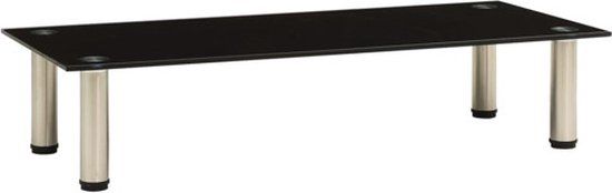 vidaXL Tv-meubel 80x35x17 cm gehard glas zwart
