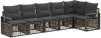 vidaXL Tuinbank - Set - 6 zitplekken - Grijs - Polyrattan