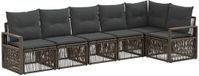vidaXL Tuinbank - Set - 6 zitplekken - Grijs - Polyrattan