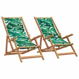 VidaXL Tuinstoel Terras Gecapitonneerde zitting Eucalyptus, Polyester Groen