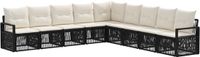vidaXL Tuinbank - Set - 9 zitplekken - Zwart - Polyrattan