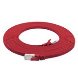 1aTTack.de Platte CAT7 LAN-netwerkkabel 10 Gbit/s 1x 7,5m - rood