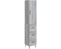 vidaXL Kast - Set - 2 st - 33 x 34,5 x 90 cm - Bewerkt hout - Grijs Sonoma