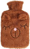 Home & Styling Warmwaterkruik Animals - beer - 1.75 Liter - pluche diertje - met hoes - kruik voor in bed en bank