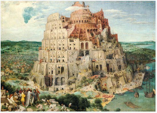 Theedoek Toren van Babel Bruegel - Katoen - Bruin - 70 x 50 cm
