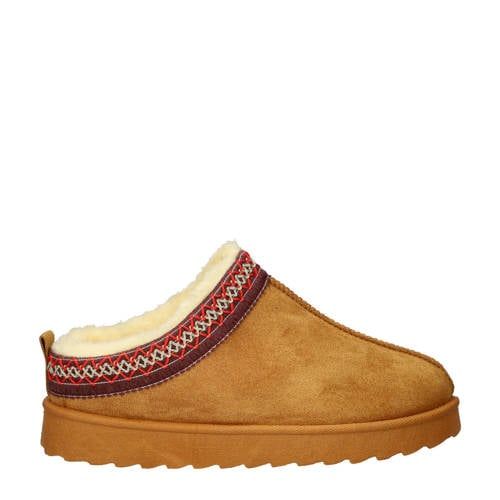 Nelson Home suède pantoffels cognac