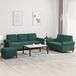 Maison Exclusive ensemble de canapé 3 pièces avec coussins, velours vert foncé
